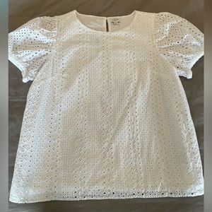 J Crew white cap sleeve blouse